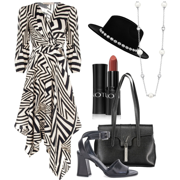 Outfit donna - Total look #1952007. Stile Etnico per Tutti i giorni. Abbinamento con rossetti, collane, vestiti midi/longuette, cappelli, sandali in pelle, borse a spalla.