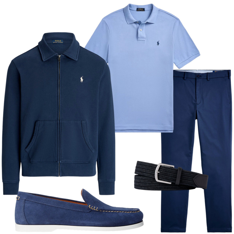 Outfit uomo - Polo Ralph Lauren. Stile Casual per Tutti i giorni. Abbinamento con scarpe stringate, giacche, cinture, polo, pantaloni chino.