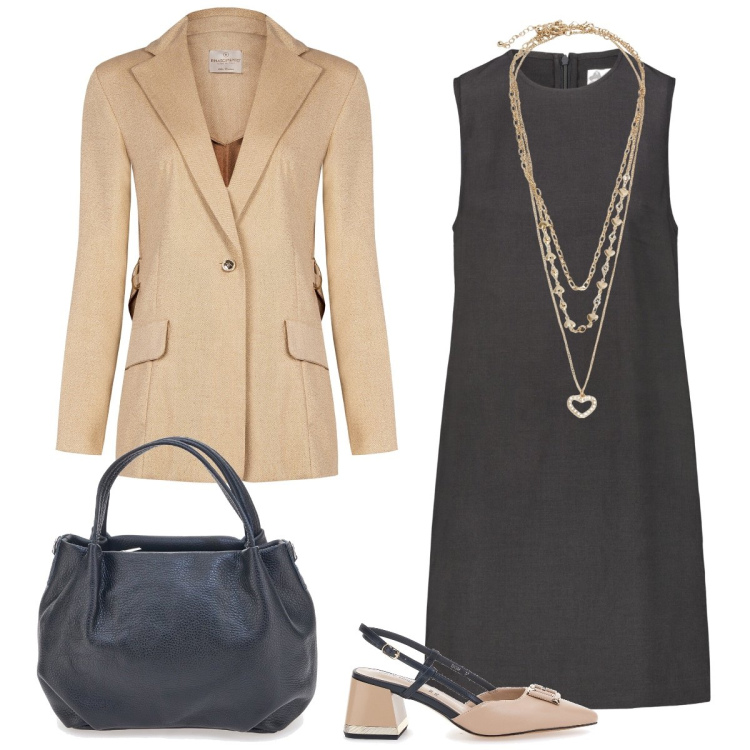 Outfit donna - Total look #1952276. Stile Chic per Ufficio. Abbinamento con collane, blazer, vestiti a tubino, décolleté, borse a mano.