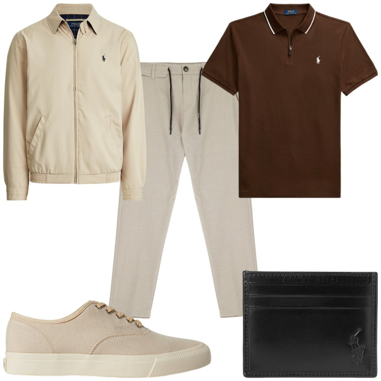 Outfit uomo - Total look #1952575. Stile Trendy per Tutti i giorni. Abbinamento con pantaloni, sneakers, portafogli, giacche, polo.