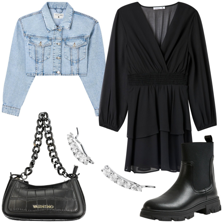 Outfit donna - Total look #1952670. Stile Sporty chic per Tutti i giorni. Abbinamento con blazer, vestiti, stivaletti chelsea, orecchini, borse a spalla.