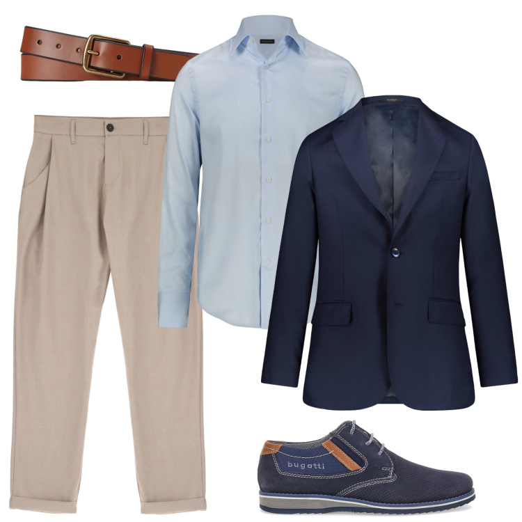 Outfit uomo - Lo stile in ufficio. Stile Business/Elegante per Ufficio. Abbinamento con pantaloni, cinture, scarpe stringate, giacche, camicie.