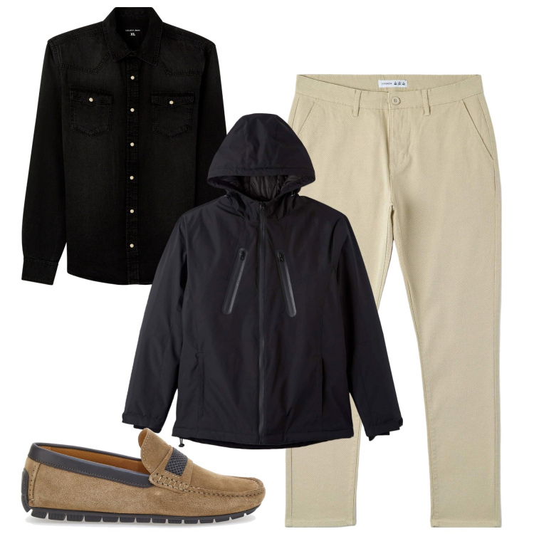 Outfit uomo - City. Stile Urban per Tutti i giorni. Abbinamento con camicie, pantaloni, giacche, scarpe stringate.