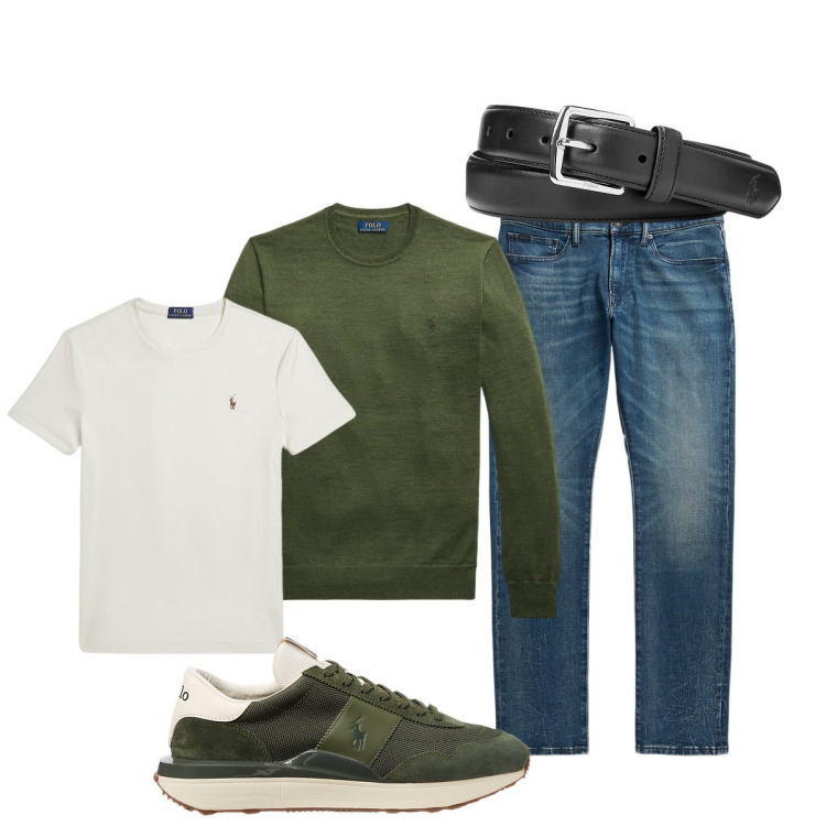 Outfit uomo - Trendy con Polo…. Stile Trendy per Ufficio. Abbinamento con cinture, sneakers, jeans, t-shirt, maglieria.