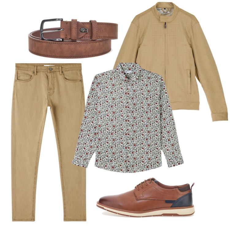 Outfit uomo - Camicia provenzale. Stile Casual per Tutti i giorni. Abbinamento con camicie, pantaloni skinny, giacche, scarpe stringate, cinture.