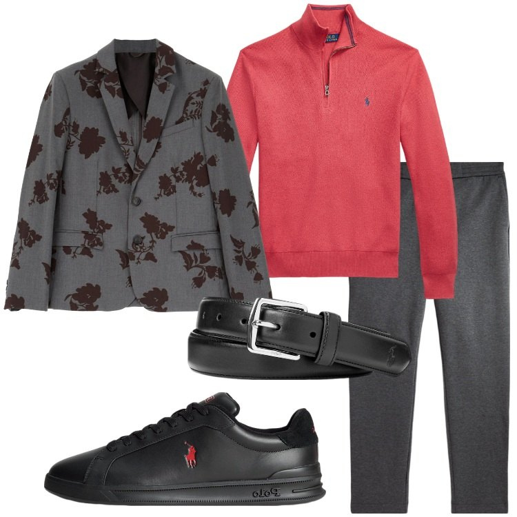 Outfit uomo - Mix trendy. Stile Trendy per Serata speciale. Abbinamento con giacche, cinture, sneakers, maglieria, pantaloni.