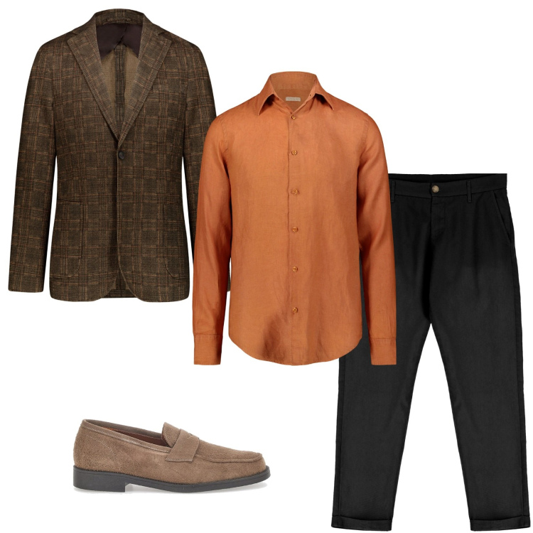 Outfit uomo - La giacca in principe di Galles. Stile Business/Elegante per Ufficio. Abbinamento con pantaloni, giacche, camicie, scarpe stringate.