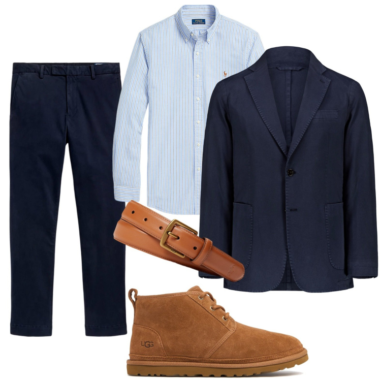Outfit uomo - Chic per l\'ufficio. Stile Urban per Ufficio. Abbinamento con camicie, cinture, pantaloni, giacche, scarpe stringate.