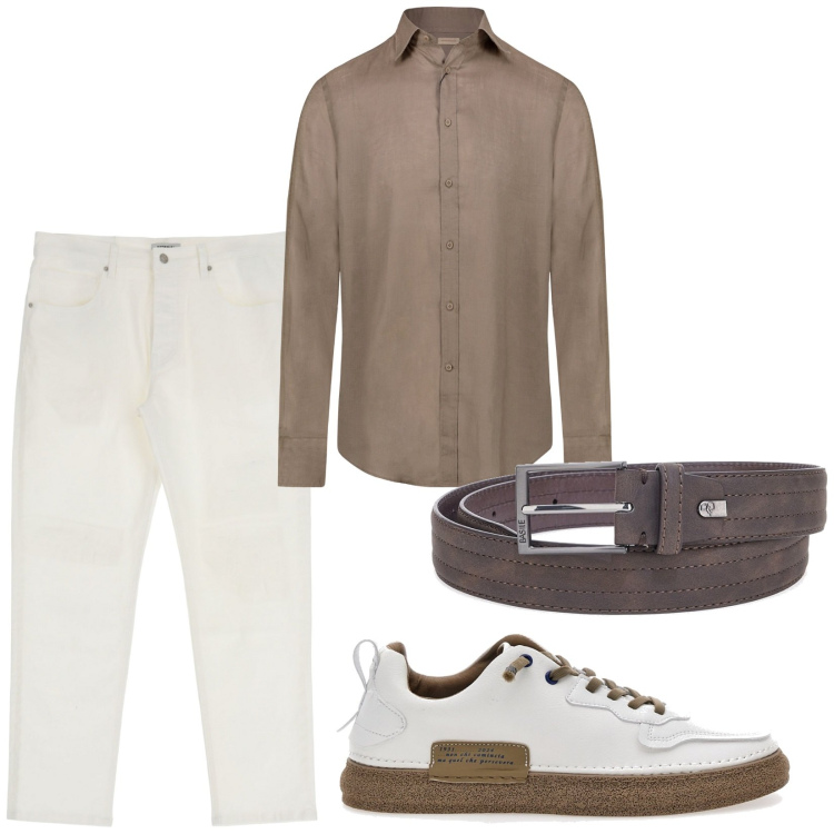Outfit uomo - Total look #1954221. Stile Business/Elegante per Serata speciale. Abbinamento con pantaloni, camicie, cinture, scarpe stringate.