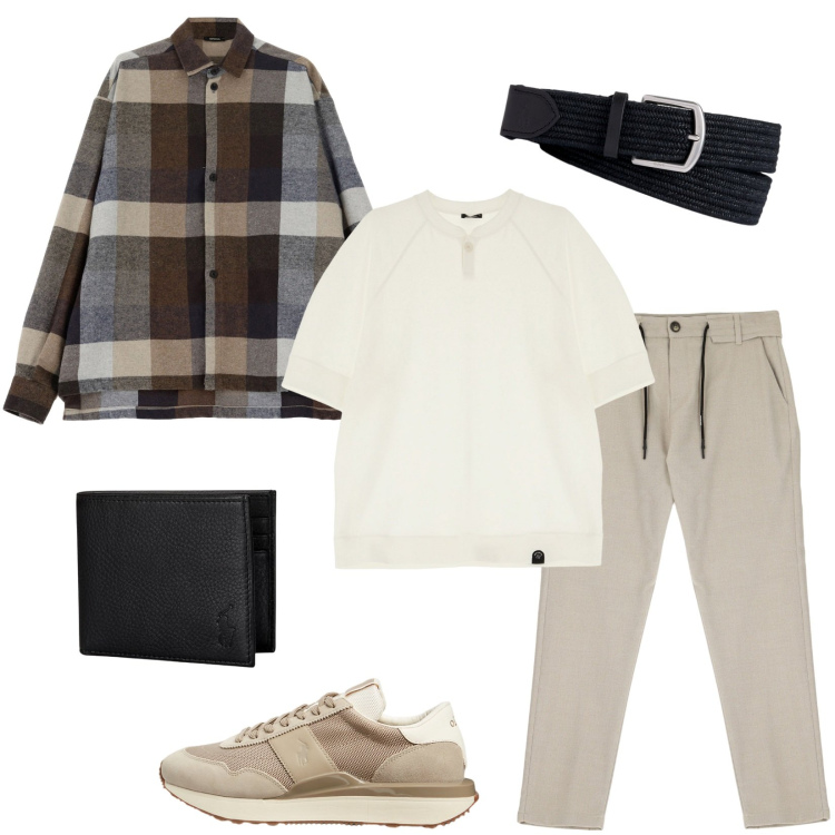 Outfit uomo - Imperial style: la camicia a quadri. Stile Trendy per Tutti i giorni. Abbinamento con camicie, pantaloni, t-shirt, cinture, sneakers, portafogli.