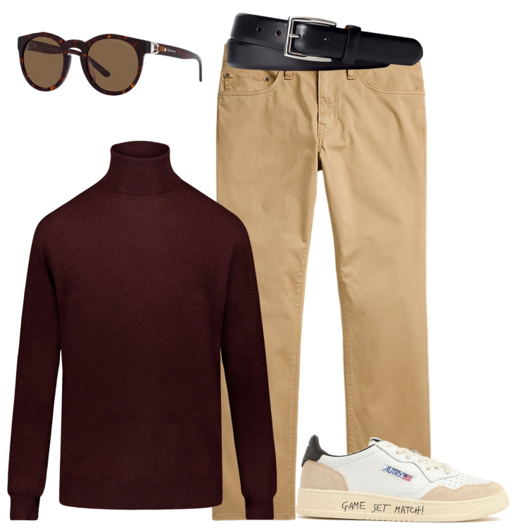 Outfit uomo - Total look #1954258. Stile Urban per Tutti i giorni. Abbinamento con cinture, occhiali da sole, pantaloni, maglieria, sneakers.