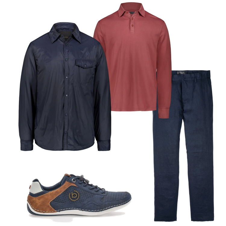 Outfit uomo - Ritorno in ufficio. Stile Urban per Ufficio. Abbinamento con pantaloni, scarpe stringate, giacche, polo.