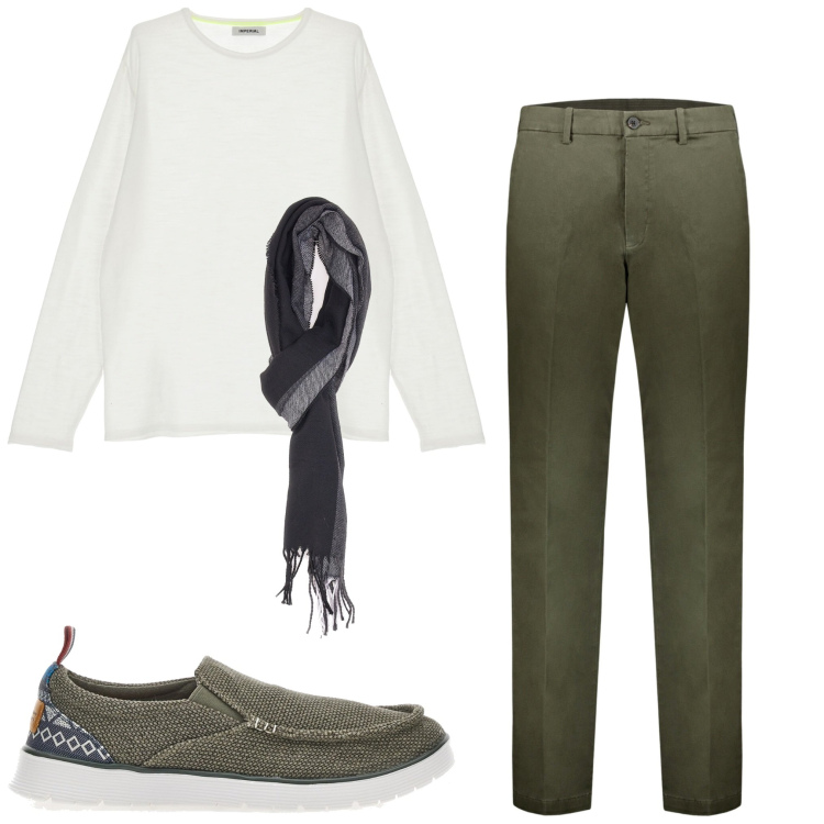 Outfit uomo - Tutti i giorni. Stile Urban per Tutti i giorni. Abbinamento con pullovers, sciarpe, scarpe stringate, pantaloni.