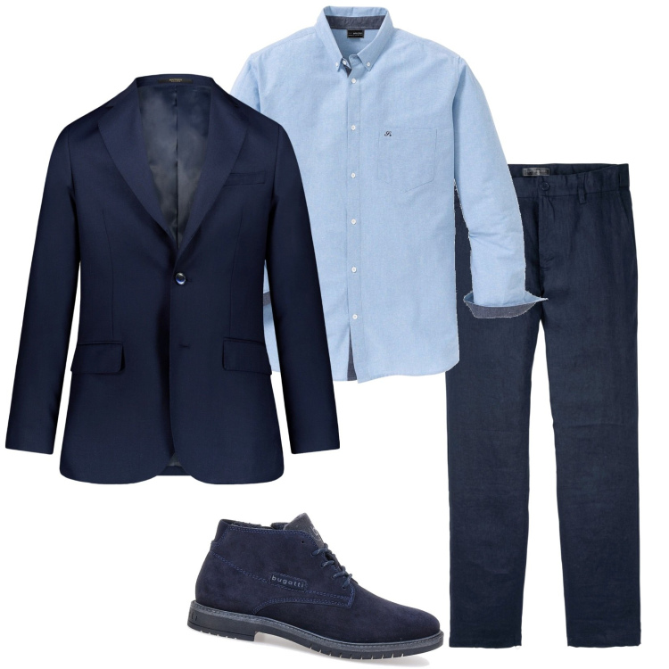Outfit uomo - Office. Stile Business/Elegante per Ufficio. Abbinamento con camicie, pantaloni, scarpe stringate, giacche.