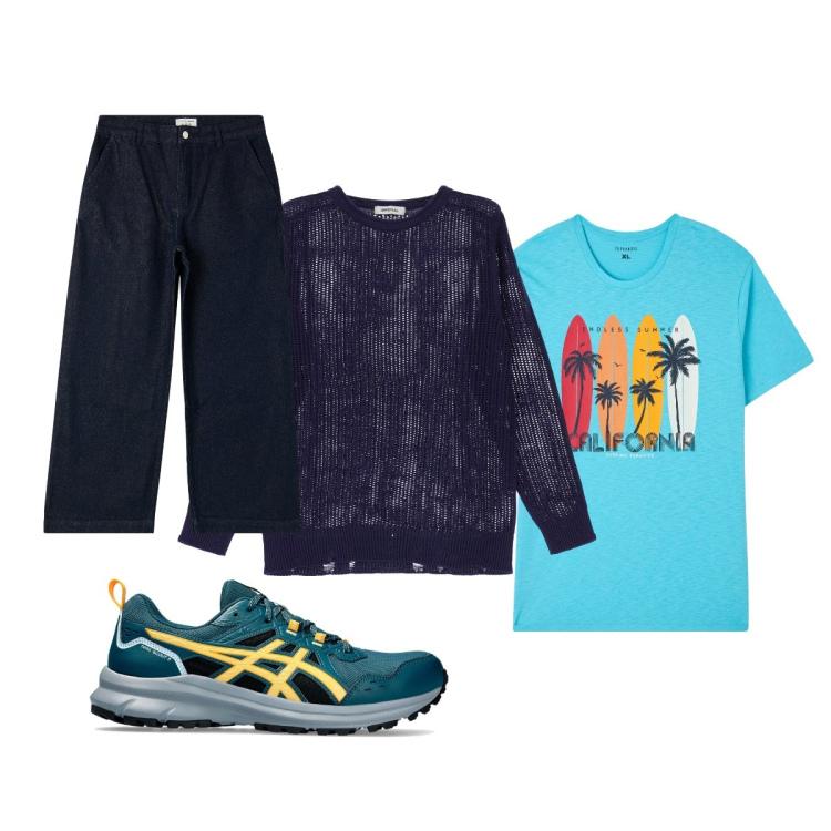 Outfit uomo - Total look #1954664. Stile Casual per Tutti i giorni. Abbinamento con jeans, t-shirt, pullovers, scarpe sportive.