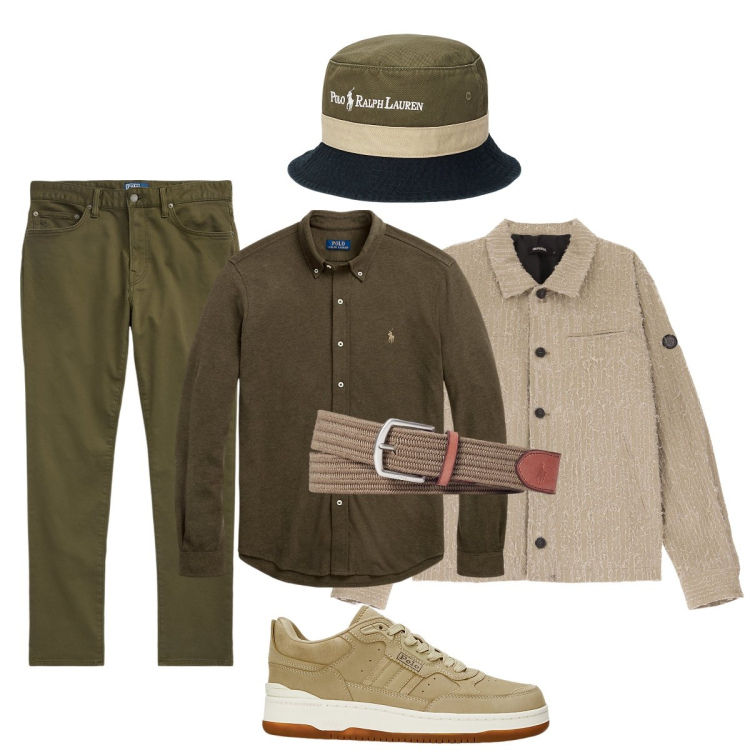 Outfit uomo - In ufficio. Stile Trendy per Ufficio. Abbinamento con giacche, camicie, sneakers, cinture, cappelli, pantaloni chino.