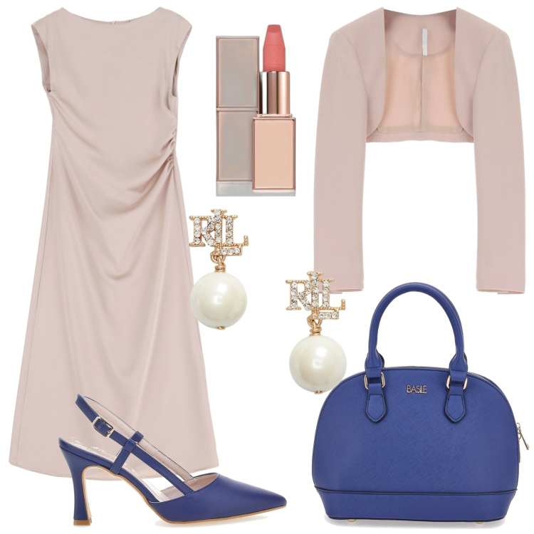 Outfit donna - Cerimonia a settembre. Stile Bon Ton per Cerimonia. Abbinamento con rossetti, blazer, vestiti lunghi, orecchini, borse a mano, décolleté.