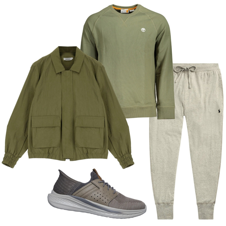 Outfit uomo - Total look #1954966. Stile Casual per Tutti i giorni. Abbinamento con giacche, pantaloni, felpe, sneakers.