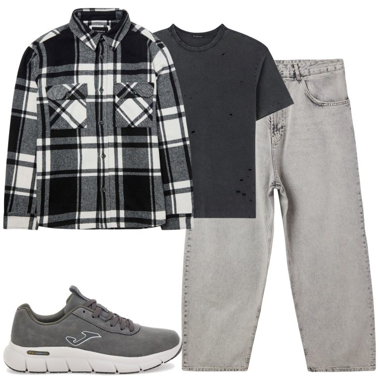 Outfit uomo - Terranova. Stile Urban per Tutti i giorni. Abbinamento con t-shirt, cappotti, jeans, sneakers.