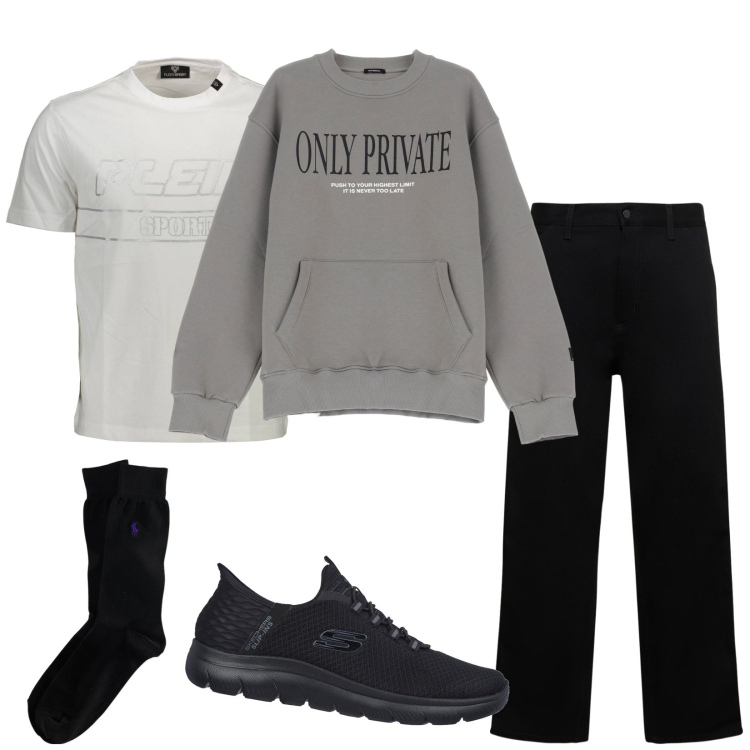 Outfit uomo - La felpa by Imperial. Stile Casual per Tutti i giorni. Abbinamento con felpe, calzini, jeans, t-shirt, sneakers.