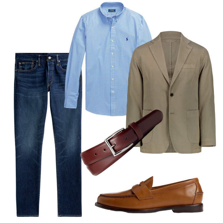 Outfit uomo - Mocassini di città. Stile Casual per Tutti i giorni. Abbinamento con scarpe stringate, cinture, jeans, camicie, giacche.