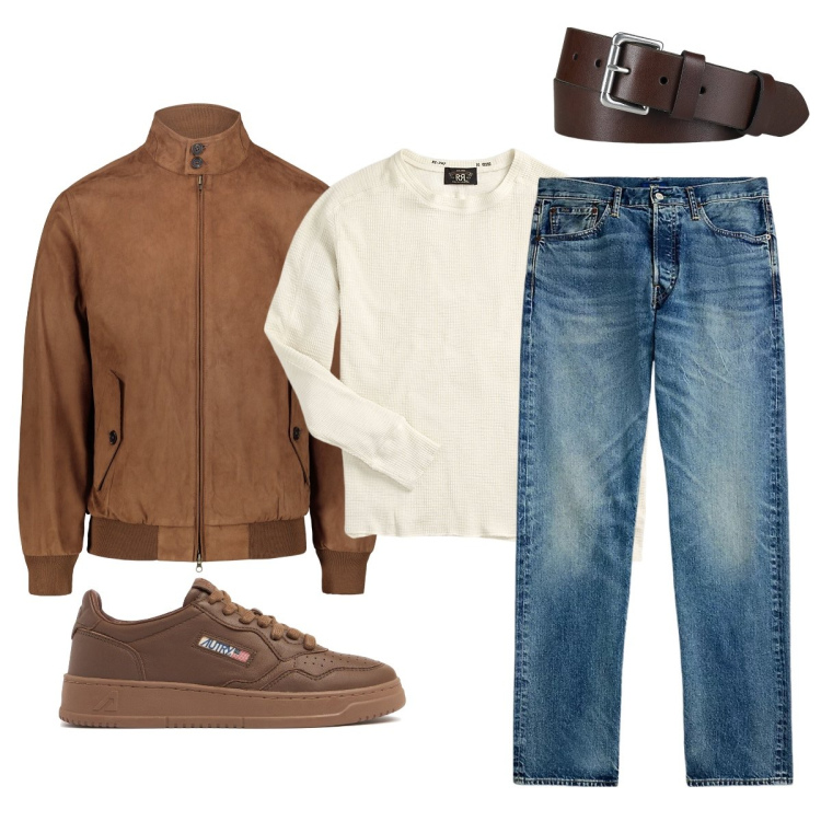Outfit uomo - Jeans: un classico. Stile Trendy per Tutti i giorni. Abbinamento con maglieria, cinture, jeans dritti, giacche, sneakers.