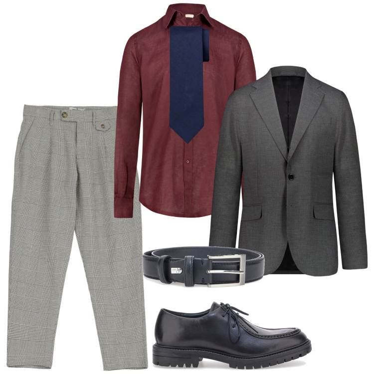 Outfit uomo - Un uomo elegante. Stile Business/Elegante per Serata speciale. Abbinamento con pantaloni, scarpe stringate, abiti, cravatte, camicie, cinture.
