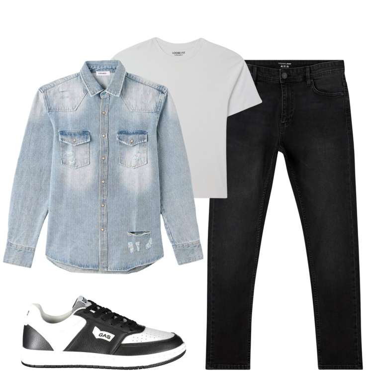 Outfit uomo - Settembre. Stile Casual per Tutti i giorni. Abbinamento con jeans skinny, camicie, t-shirt, sneakers.