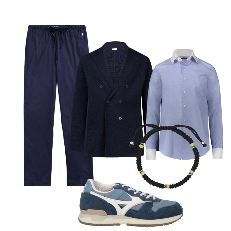 Outfit uomo - Total look #1956038. Stile Trendy per Tutti i giorni. Abbinamento con sneakers, braccialetti, pantaloni, camicie, cardigans.