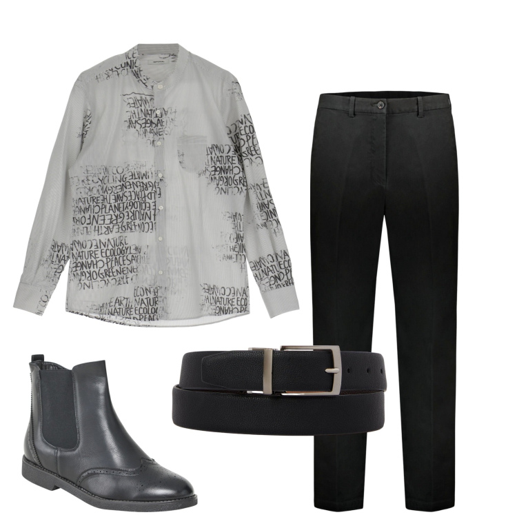 Outfit uomo - Apericena. Stile Casual per Serata speciale. Abbinamento con stivali e stivaletti, camicie, cinture, pantaloni.