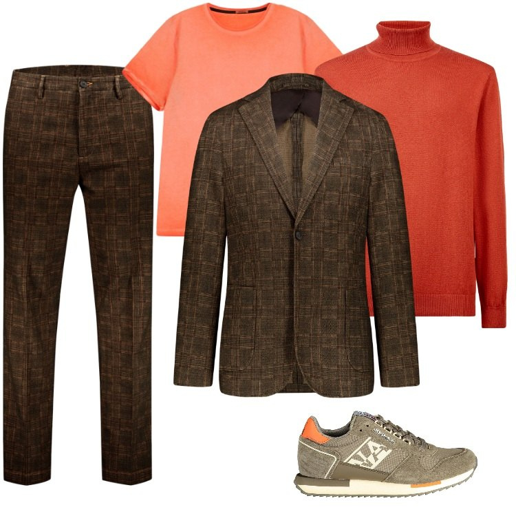 Outfit uomo - Total look #1956244. Stile Casual per Ufficio. Abbinamento con t-shirt, pantaloni, giacche, maglieria, scarpe sportive.