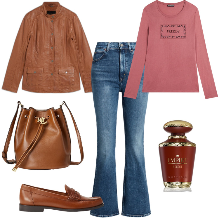 Outfit donna - Bentornati ‘70. Stile Vintage retrò per Tutti i giorni. Abbinamento con blazer, profumi, t-shirt, jeans, borse a secchiello, mocassini.