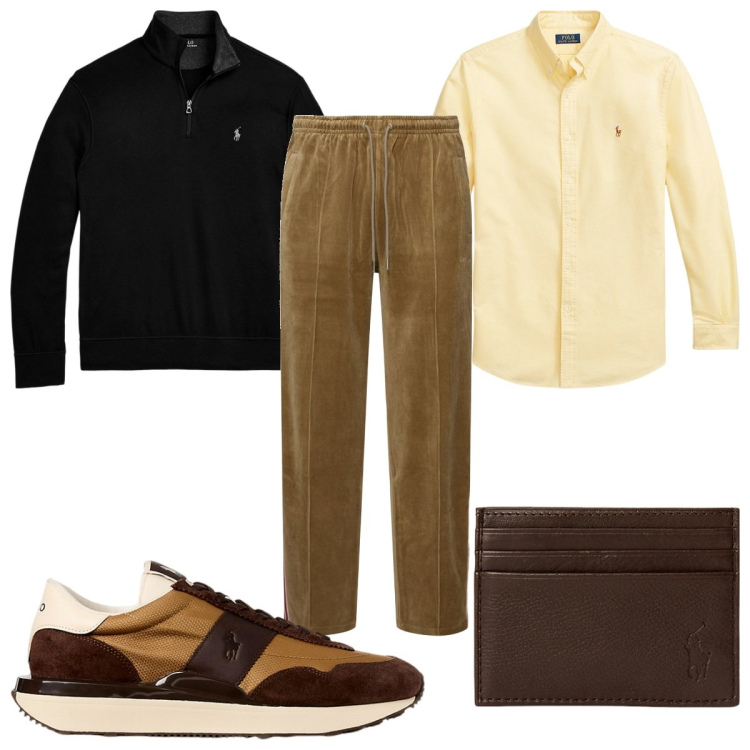 Outfit uomo - Total look #1956380. Stile Casual per Tutti i giorni. Abbinamento con camicie, pullovers, portafogli, sneakers, pantaloni.