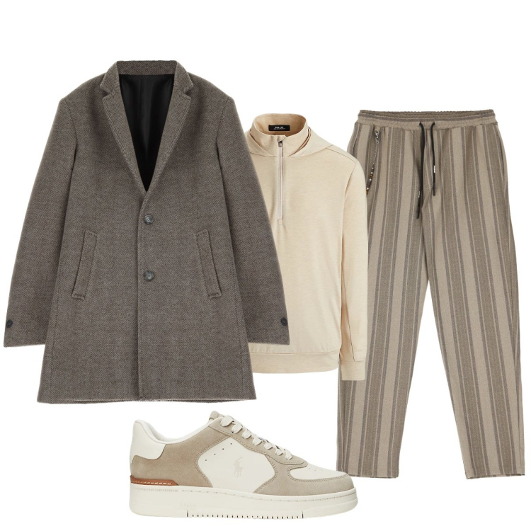 Outfit uomo - Total look #1956394. Stile Trendy per Tutti i giorni. Abbinamento con pantaloni, cappotti, sneakers, pullovers.