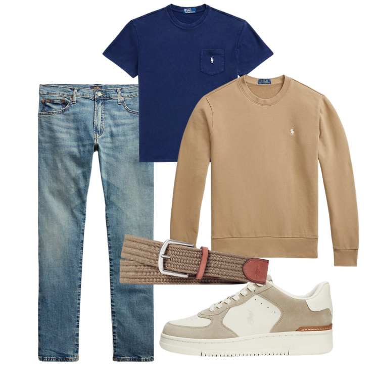 Outfit uomo - Casual settembre. Stile Casual per Tutti i giorni. Abbinamento con jeans, felpe, cinture, t-shirt, sneakers.