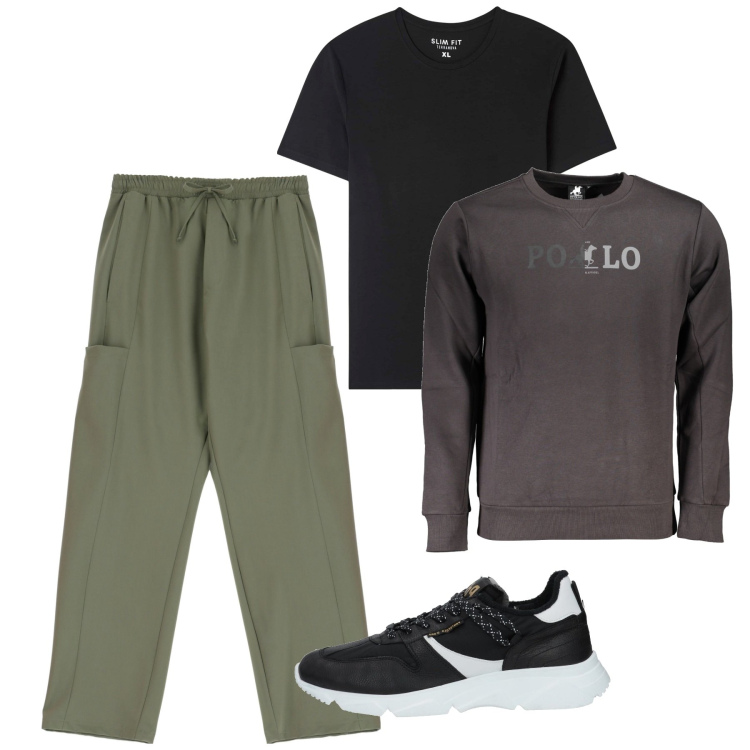 Outfit uomo - In città. Stile Urban per Tutti i giorni. Abbinamento con sneakers, t-shirt, pantaloni, felpe.