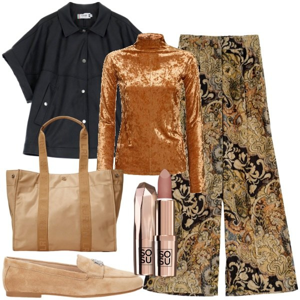 Outfit donna - Settembre in città. Stile Mannish per Tutti i giorni. Abbinamento con rossetti, giacche, pantaloni, mocassini, borse tote, top.