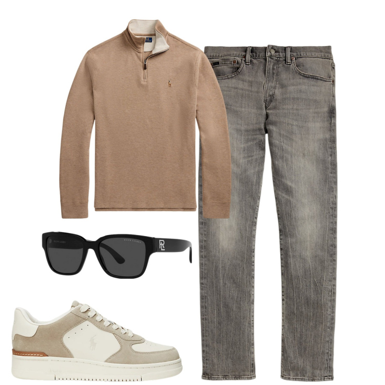Outfit uomo - Ralph. Stile Urban per Tutti i giorni. Abbinamento con sneakers, pullovers, jeans, occhiali da sole.