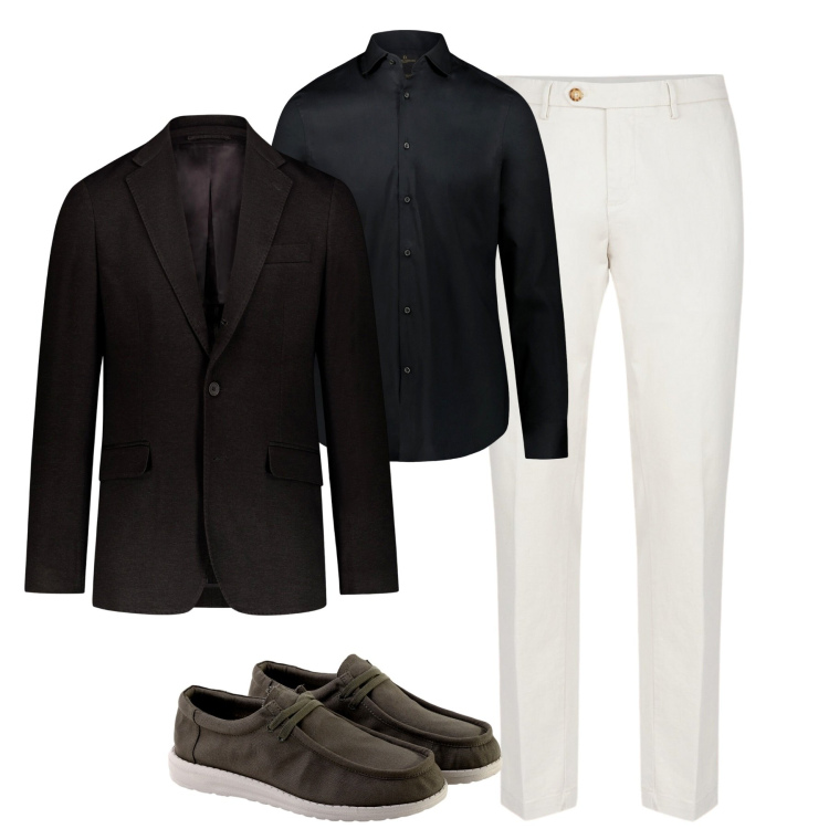 Outfit uomo - Total look #1957067. Stile Trendy per Tutti i giorni. Abbinamento con camicie, pantaloni chino, giacche, scarpe stringate.