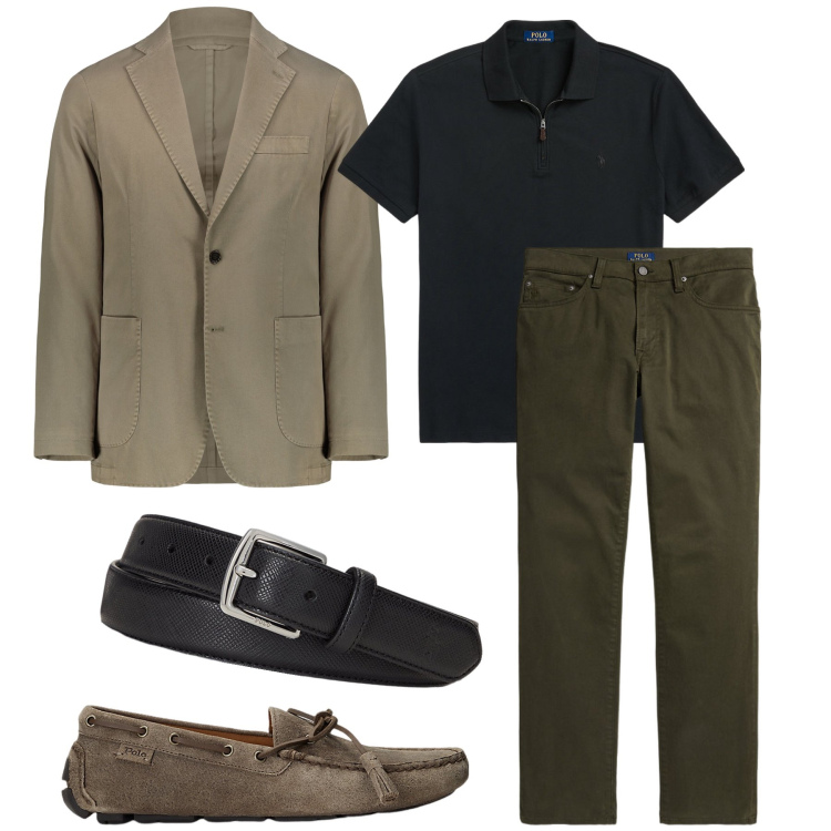 Outfit uomo - I mocassini scamosciati. Stile Business/Elegante per Serata speciale. Abbinamento con scarpe stringate, cinture, pantaloni, polo, giacche.