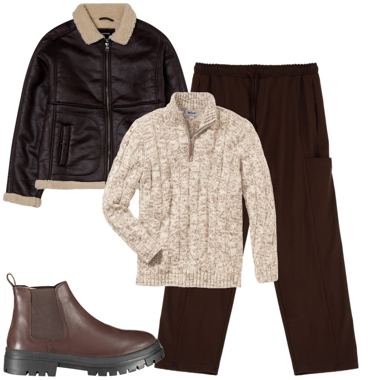 Outfit uomo - Total look #1957181. Stile Urban per Tutti i giorni. Abbinamento con maglieria, giacche, pantaloni, stivali.