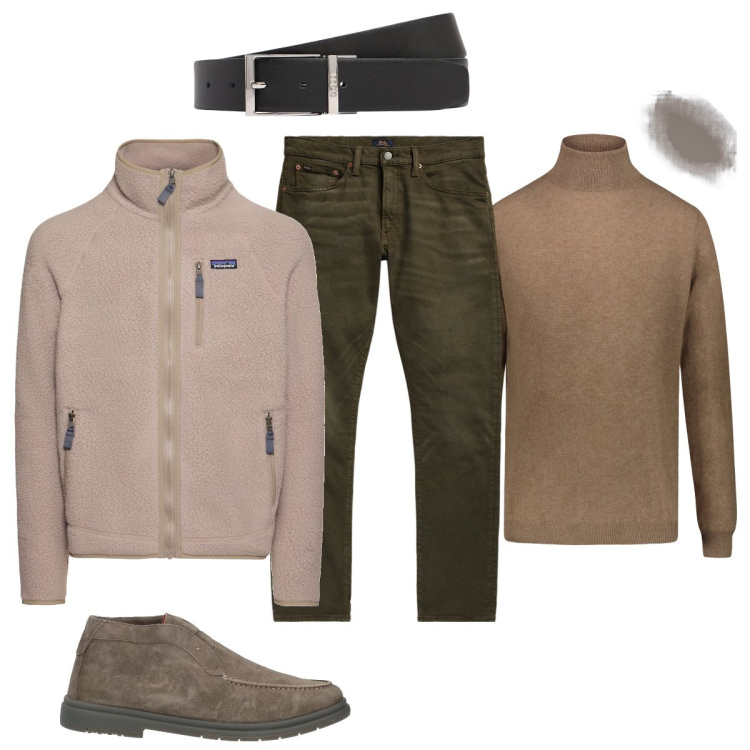 Outfit uomo - Total look #1957492. Stile Trendy per Ufficio. Abbinamento con stivali e stivaletti, jeans, maglieria, cinture, giacche.