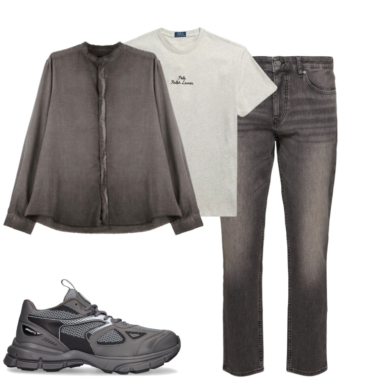 Outfit uomo - Total look #1957515. Stile Trendy per Tutti i giorni. Abbinamento con camicie, t-shirt, jeans, sneakers.
