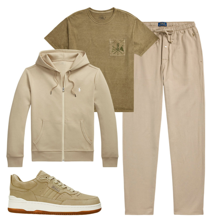 Outfit uomo - La tuta Lauren. Stile Casual per Tutti i giorni. Abbinamento con felpe, t-shirt, sneakers, pantaloni.