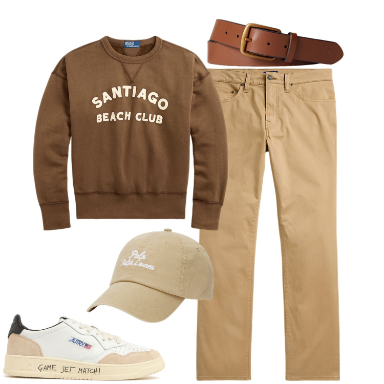Outfit uomo - Total look #1957663. Stile Urban per Tutti i giorni. Abbinamento con cinture, cappelli, felpe, pantaloni, sneakers.