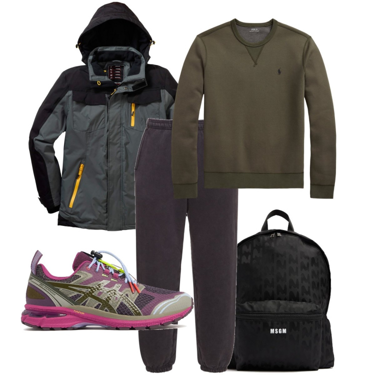 Outfit uomo - Corro anche con il freddo. Stile Casual per Sport. Abbinamento con giacche, felpe, pantaloni, borse sportive, sneakers.