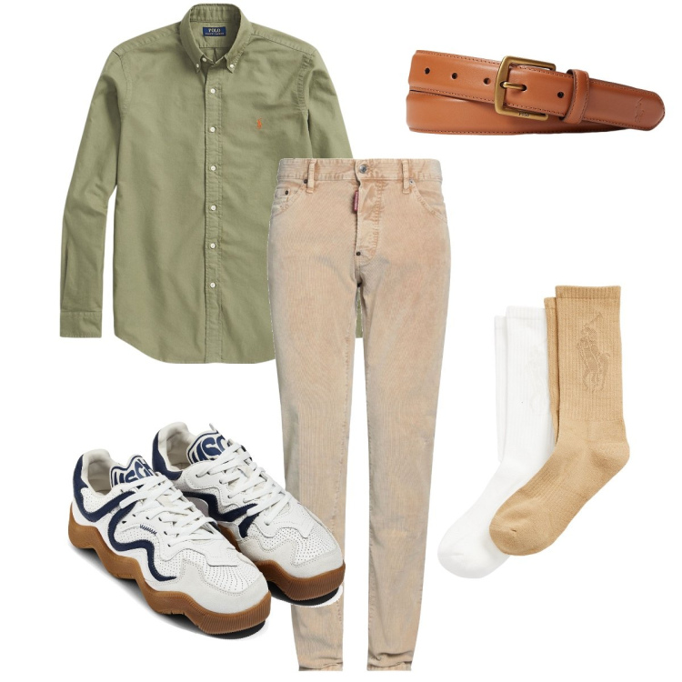 Outfit uomo - Le sneakers comode. Stile Urban per Tutti i giorni. Abbinamento con pantaloni, cinture, camicie, calzini, sneakers.