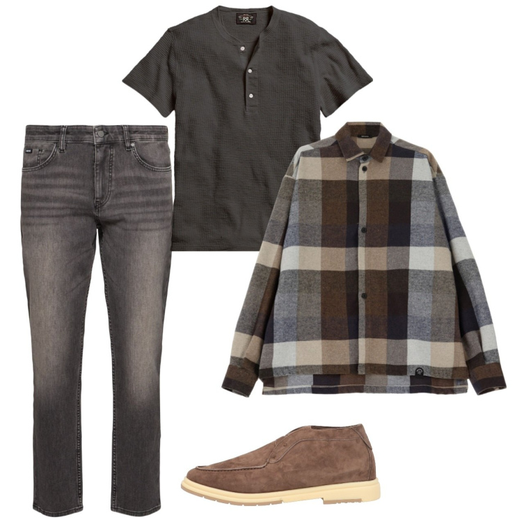 Outfit uomo - Autumn scent. Stile Urban per Tutti i giorni. Abbinamento con stivali e stivaletti, camicie, t-shirt, jeans.