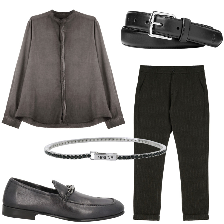 Outfit uomo - Serata speciale. Stile Business/Elegante per Serata speciale. Abbinamento con scarpe stringate, braccialetti, pantaloni, camicie, cinture.