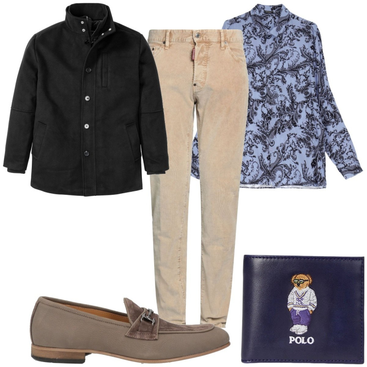Outfit uomo - Total look #1958411. Stile Casual per Tutti i giorni. Abbinamento con giacche, pantaloni, scarpe stringate, camicie, portafogli.